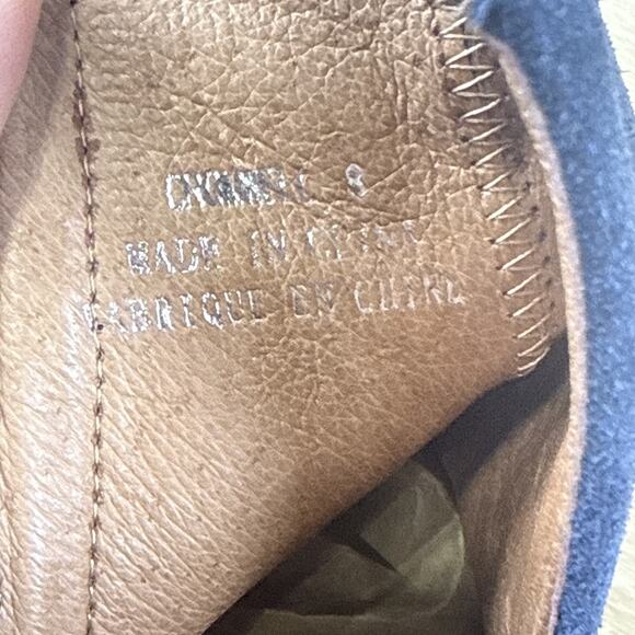 Jeffrey Campbell Cromwell Booties Blue Suede Metal Toe Heel Style Western Sz 8 - Picture 8 of 11